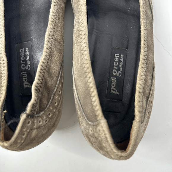 PAUL GREEN oxford round toe ballet flat leather gray womens size UK 5.5 US 8 - Picture 7 of 7